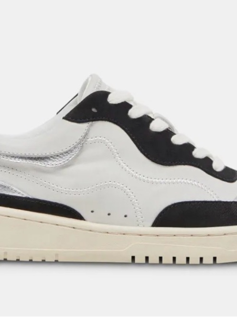 Dolce Vita White & Black Low-Top Leather Sneakers